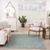 6' X 9' Aqua Geometric Flatweave Area Rug