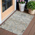 3' X 5' Beige Taupe And Tan Floral Washable Indoor Outdoor Area Rug