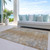 3' X 5' Terra Cotta Silver And Charcoal Oriental Washable Indoor Outdoor Area Rug