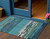 3' X 5' Teal Blue Abstract Washable Indoor Outdoor Area Rug Transitional Style - Teal Blue Color
