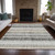 3' X 5' Black And Silver Striped Washable Indoor Outdoor Area Rug