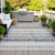 3' X 5' Black And Silver Striped Washable Indoor Outdoor Area Rug
