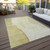 5' X 8' Gold Wheat And Beige Abstract Washable Indoor Outdoor Area Rug