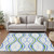 3' X 5' Sky Blue And Beige Abstract Washable Indoor Outdoor Area Rug