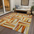 3' X 5' Orange Ivory And Copper Geometric Washable Indoor Outdoor Area Rug