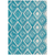 5' X 8' Teal Blue And Ivory Geometric Washable Indoor Outdoor Area Rug