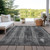 5' X 8' Charcoal Gray And Ivory Striped Washable Indoor Outdoor Area Rug
