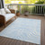 3' X 5' Sky Blue And Ivory Animal Print Washable Indoor Outdoor Area Rug