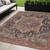 5' X 8' Charcoal Medallion Washable Indoor Outdoor Area Rug - Charcoal