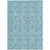 5' X 8' Aqua Blue And Silver Floral Washable Indoor Outdoor Area Rug