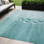 5' X 8' Teal Blue Aqua And Ivory Nautical Washable Indoor Outdoor Area Rug