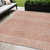 5' X 8' Salmon And Ivory Chevron Washable Indoor Outdoor Area Rug