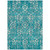 3' X 5' Teal Blue And Ivory Floral Washable Indoor Outdoor Area Rug - 608219257675