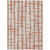 5' X 8' Coral And Gray Striped Washable Indoor Outdoor Area Rug