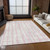 3' X 5' Pink Gray And Ivory Striped Washable Indoor Outdoor Area Rug