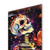42" Black Red And Purple Solid Wood Halloween Skeleton Garden Stake