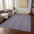 5' X 8' Purple Lilac And Lavender Floral Washable Indoor Outdoor Area Rug