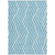 3' X 5' Teal and White Geometric Washable Non Skid Indoor Outdoor Area Rug