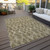 3' X 5' Brown Beige And Tan Geometric Washable Indoor Outdoor Area Rug
