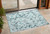 3' X 5' Teal Floral Washable Non Skid Indoor Outdoor Area Rug