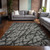 3' X 5' Gray and Black Abstract Washable Non Skid Indoor Outdoor Area Rug