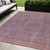 5' X 8' Mauve And Dark Purple Striped Washable Indoor Outdoor Area Rug