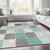 5' X 8' Mint Green And Gray Geometric Washable Indoor Outdoor Area Rug
