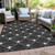 5' X 8' Black Gray And Ivory Geometric Washable Indoor Outdoor Area Rug - Black, Gray, Ivory
