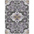 5' X 8' Purple And Charcoal Damask Washable Indoor Outdoor Area Rug
