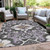 5' X 8' Purple And Charcoal Damask Washable Indoor Outdoor Area Rug