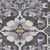 5' X 8' Purple And Charcoal Damask Washable Indoor Outdoor Area Rug