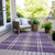 5' X 8' Purple Gold And Ivory Plaid Washable Indoor Outdoor Area Rug