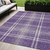 5' X 8' Purple Gold And Ivory Plaid Washable Indoor Outdoor Area Rug