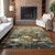 3' X 5' Taupe Beige And Tan Floral Washable Indoor Outdoor Area Rug