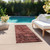 8' Runner Merlot Abstract Washable Non Skid Indoor Outdoor Runner Rug - Merlot