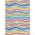 5' X 8' Ivory Blue Pink And Yellow Striped Washable Indoor Outdoor Area Rug