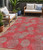 5' X 8' Red Gray And Silver Polka Dot Washable Indoor Outdoor Area Rug
