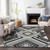 5' X 8' Black Gray And Ivory Tribal Washable Indoor Outdoor Area Rug