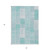5' X 8' Aqua Teal Blue And Silver Patchwork Washable Indoor Outdoor Area Rug