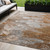5' X 8' Terra Cotta Gray And Silver Abstract Washable Indoor Outdoor Area Rug