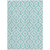 5' X 8' Aqua And Ivory Geometric Washable Indoor Outdoor Area Rug - Aqua, Ivory