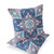 Contemporary Set of Two 16" X 16" Blue and Pink Blown Seam Floral Indoor Outdoor Throw Pillow for Living Room Bedroom Office