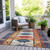 5' X 8' Navy Blue And Copper Tribal Washable Indoor Outdoor Area Rug