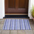 2' X 3' Blue Striped Washable Non Skid Indoor Outdoor Area Rug