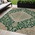 5' X 8' Emerald Beige And Brown Oriental Washable Indoor Outdoor Area Rug