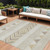 5' X 8' Beige Ivory And Taupe Southwestern Washable Indoor Outdoor Area Rug