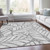 3' X 5' Gray And Silver Floral Washable Indoor Outdoor Area Rug