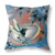 20" X 20" Blue and Gray Bird Blown Seam Floral Indoor Outdoor Throw Pillow