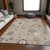 3' X 5' Taupe Silver And Gray Floral Washable Indoor Outdoor Area Rug