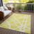 5' X 8' Yellow And Linen Geometric Washable Indoor Outdoor Area Rug